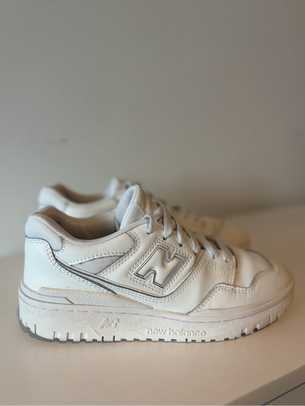 New Balance White Low-Top Sneakers
